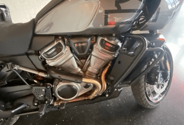 The Harley Davidson Pan America comes out of the fog…